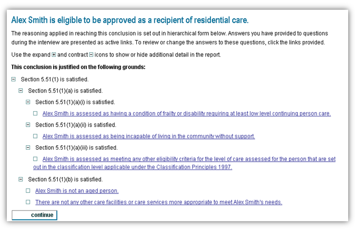 decision reports in Oracle Policy Automation